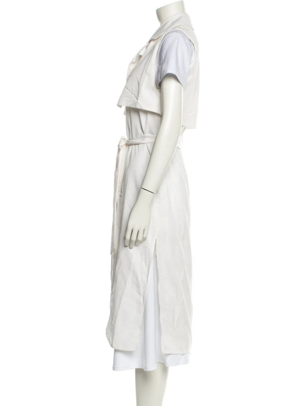 Intermix, White Sleeveless Trench | Size: M - Picture 3 of 9